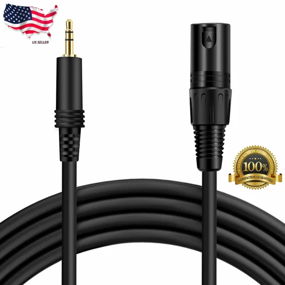FLINT- 6 Ft 3.5Mm Jack To Xlr 3 Pin Male Stero Audio Cord Microphone Mic Cable