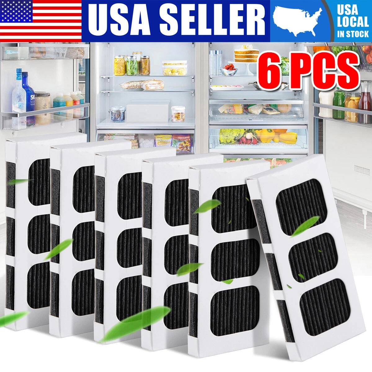FLINT- 6 Pcs Refrigerator Air Filter Replacement Carbon Activated Filter For Paultra2
