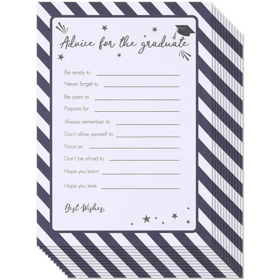 FLINT- 60X Graduation Advice Well Wishes Cards For Graduates For High School 5 X 7"