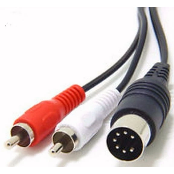 FLINT - 7-Pin Din Male Midi Cable To 2 Dual Rca Male Plug Audio Cable New Usa Seller