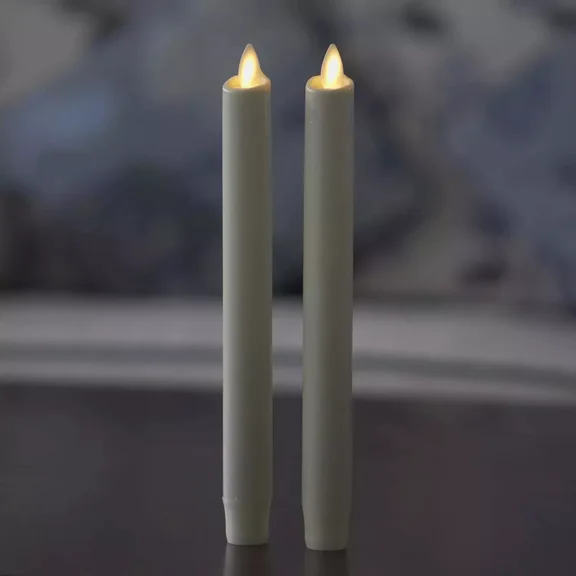 FLINT- 8" Veraflame Flameless Candles, Set Of 2