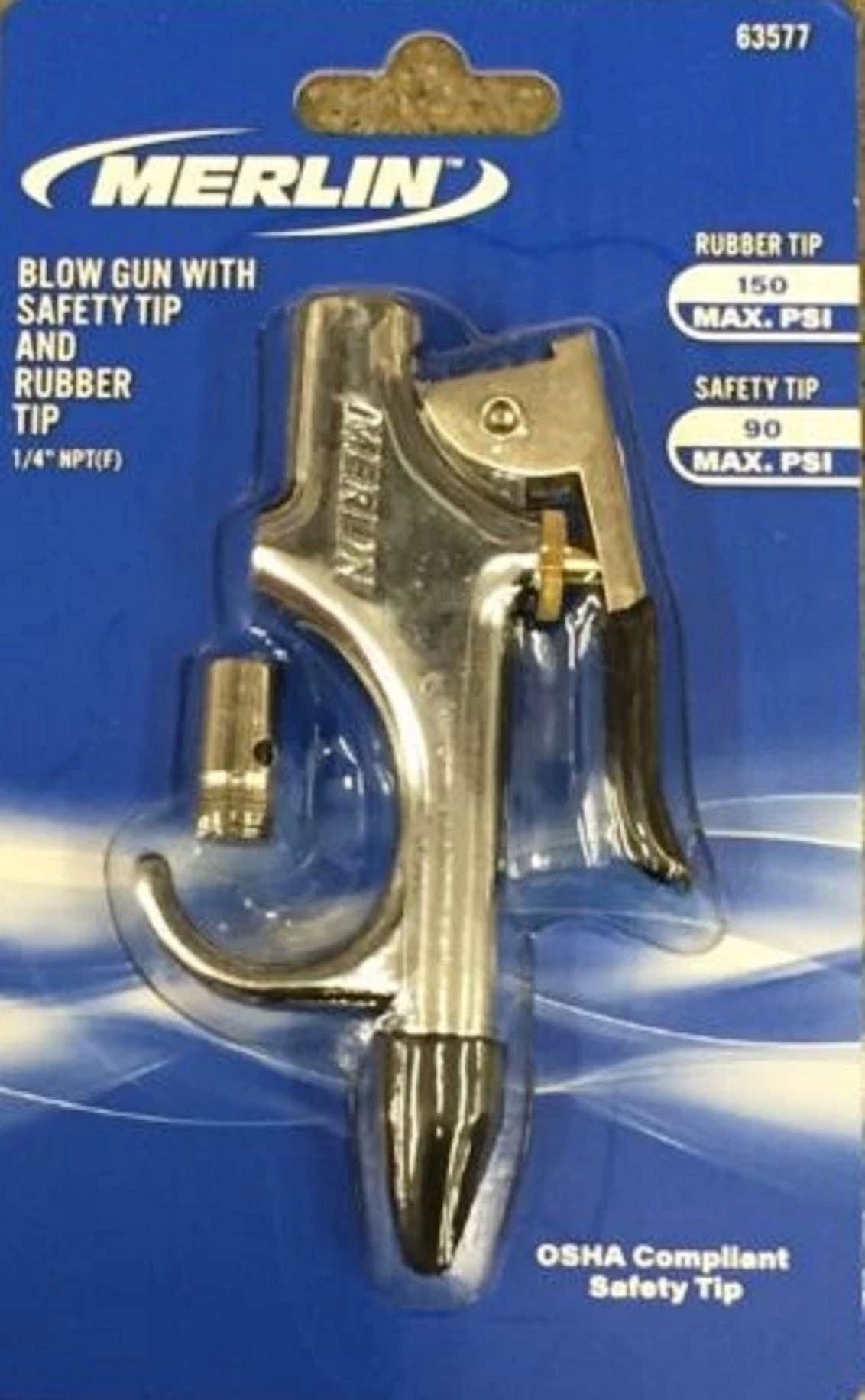 FLINT - Air Blow Gun With Safety Tip Nozzle Rubber Compressor Accessories Cleaning New