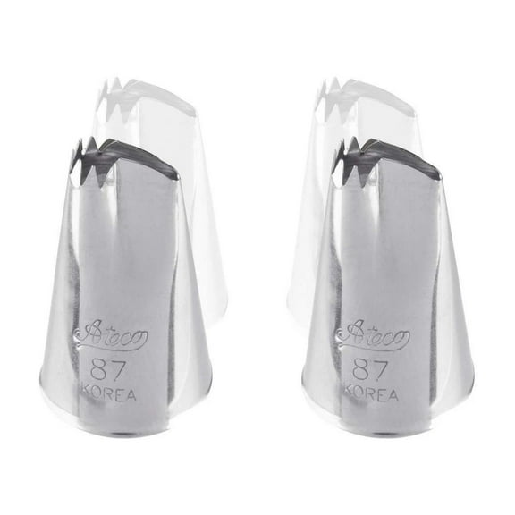 FLINT- Ateco 87 Ruffle Piping Cake Decorating Tubes, Plain Tips For Bakeware (2 Pc)
