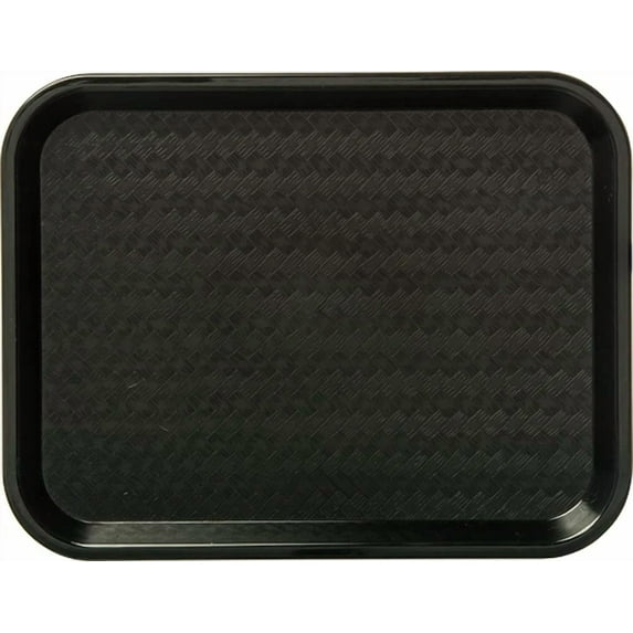 FLINT- Black Plastic Fast Food Tray 14X10 Nsf Bpa-Free Cafeteria Serving Tray