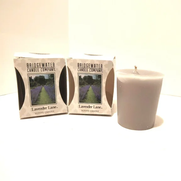 FLINT- Bridgewater Lavender Lane Scented Votives Lot 2 Candle Cube New Floral