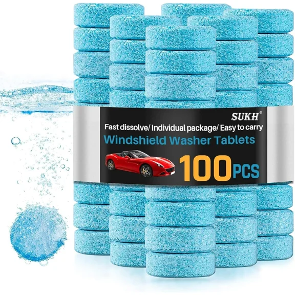 FLINT - Car Windshield Washer Tablets, Washer Fluid Tablets Glass Cleaner, 100 Pcs...
