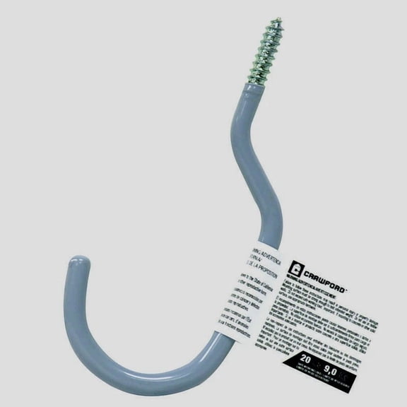 FLINT- Crawford Gray Steel 5.91" Hook Hanger Medium Wall Ceiling 20 Lb Screw-In Ss18-25