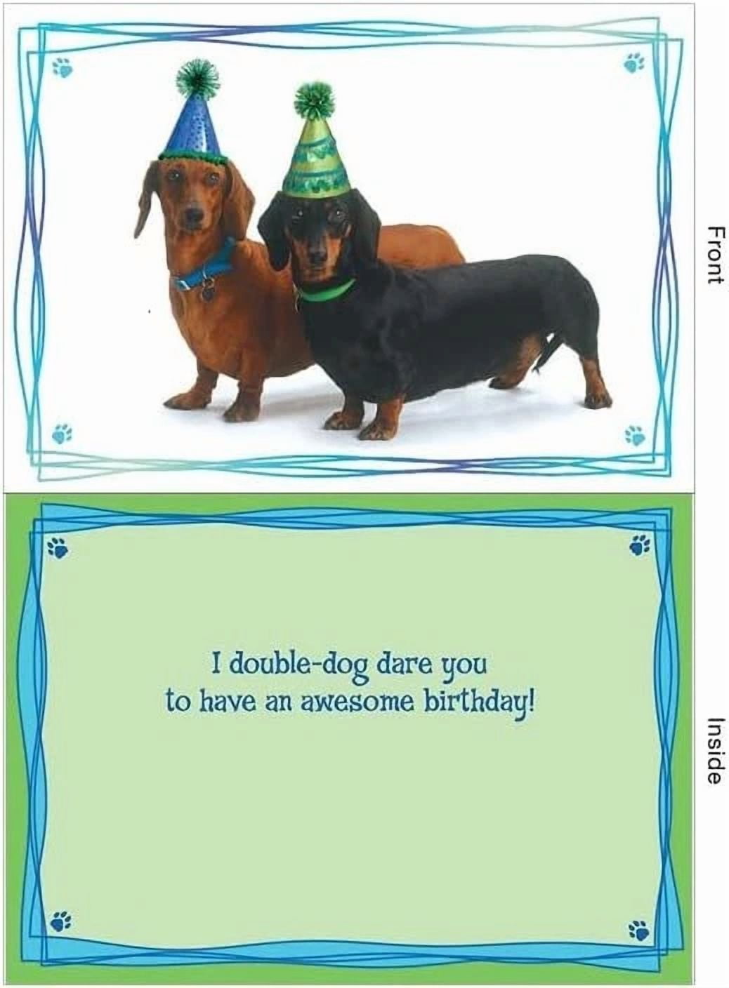FLINT - Design Design 2 Dachshunds With Party Hats Birthday Card - General