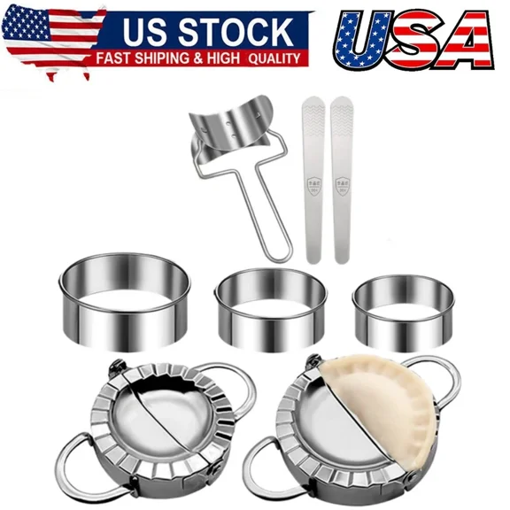 FLINT - Dumpling Press Molds Set And Cutter - Make Dumpling Skin, Stuffing, Empanadas