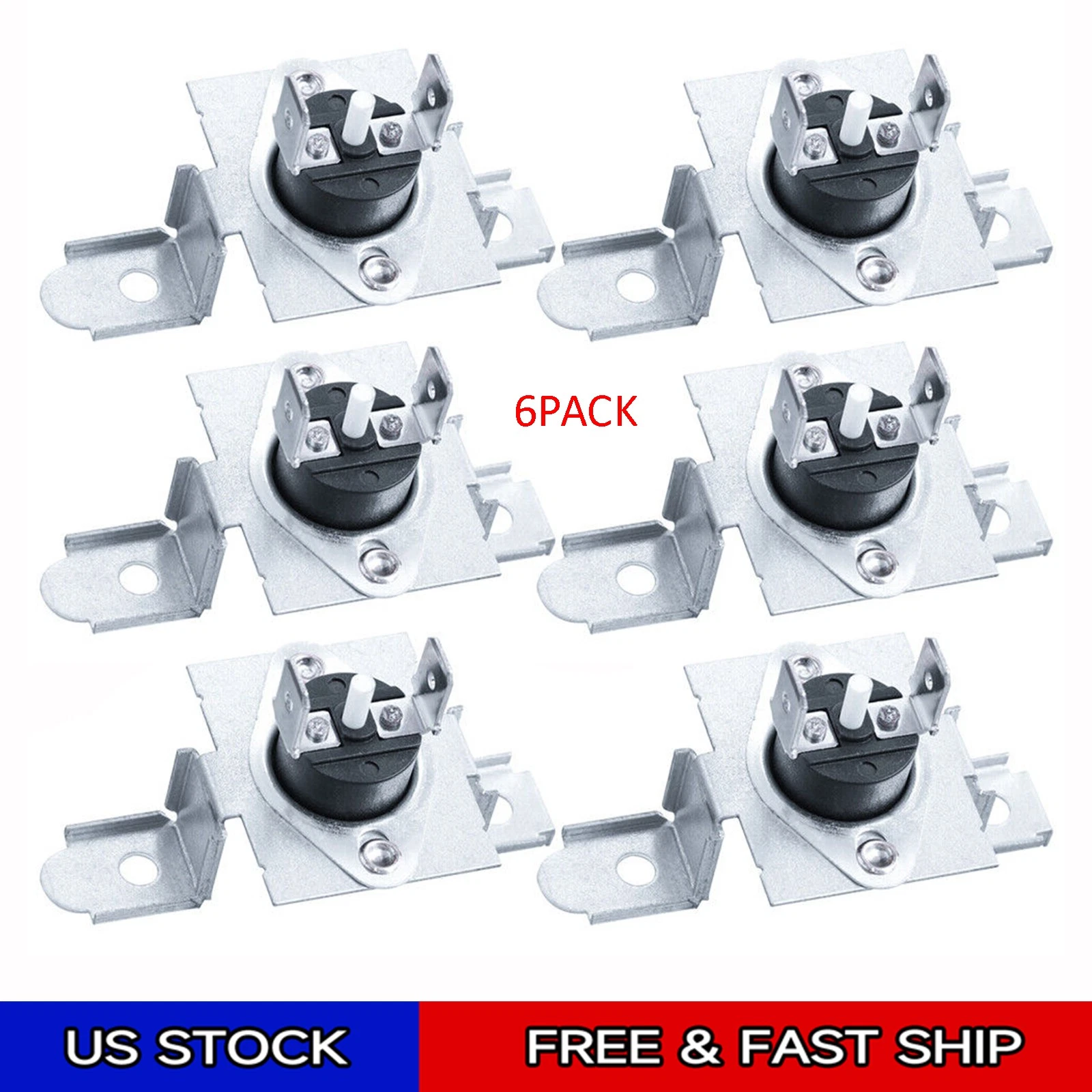 FLINT - For Lg Kenmore Electric Dryer High Limit Thermostat 6931El3003C 6931El3003G 6Pcs