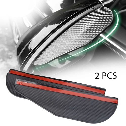 FLINT- For Suv Auto Car Accessories 2X Carbon Fiber Look Mirror Rain Visor Guard