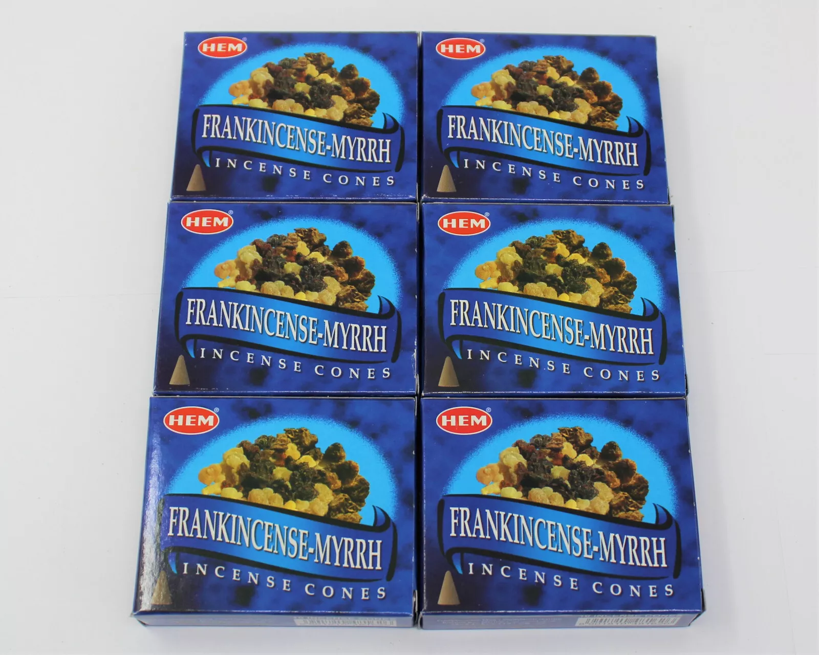 FLINT- Frankincense & Myrrh Incense Cones: Lot Of 6 Packs Of 10 Cones = 60 Cones Hem