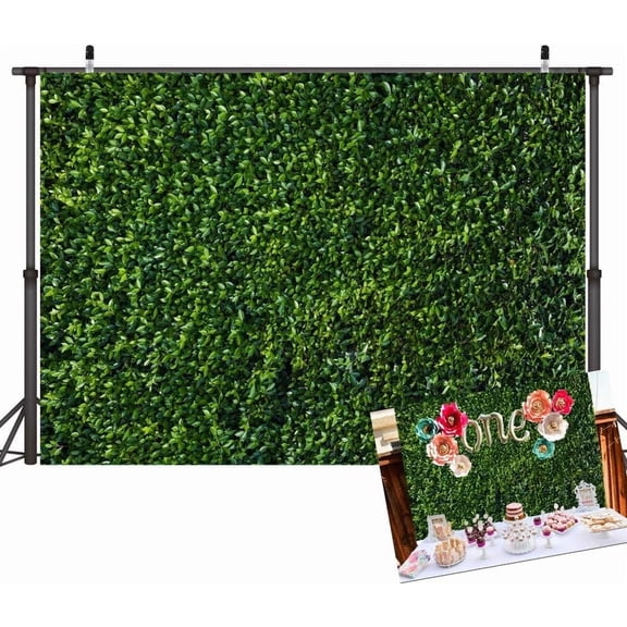 FLINT - Green Leaves Photography Backdrops Spring Nature Safari Party 7X5Ft, Green