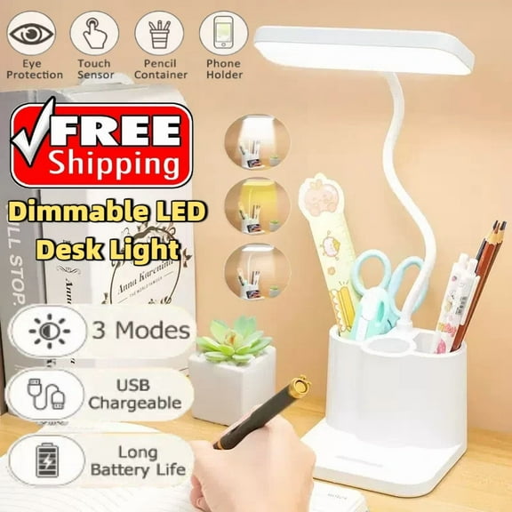 FLINT- Led Desk Light Dimmable Touch Sensor Table Bedside Reading Lamp Usb Rechargeable