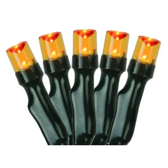 FLINT- Northlight 20Ct B/O Orange Led Wide Angle Outdoor Patio String Lights Green Wire