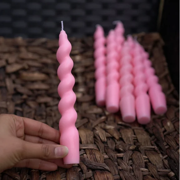 FLINT- Organic Spiral Twist Soy Wax Dinner Candles For Wedding Swirl Twist Taper Candle