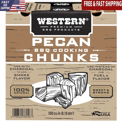 FLINT - Pecan Bbq Chunks For Smoking Grilling Cooking 500 Cu In Wood Smokers