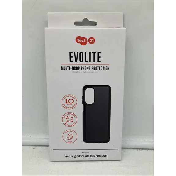 FLINT- Phone Case For Motorola Moto G Stylus 5G 2022 Tech21 Evolite Black Free Shipping