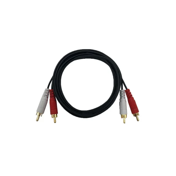 FLINT- Premium 5Ft 2 Rca To 2 Rca Gold Plated Rca Male L/R Stereo Audio Cable Cord Us