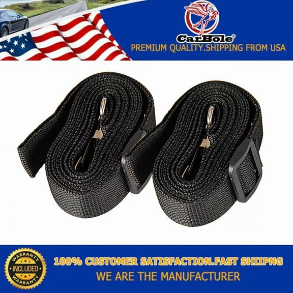 FLINT- Set Of 2 Adjustable Bimini Top Straps W/ Hooks Snap 96-Inch Pair Boat Hardware