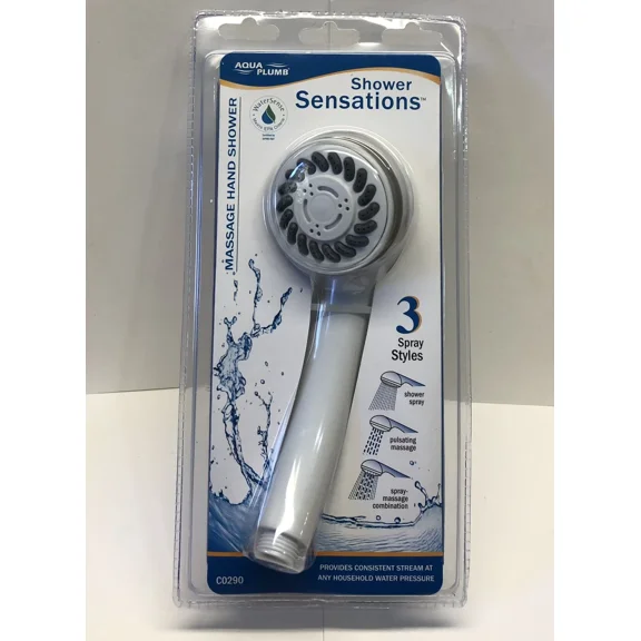 FLINT - Shower Sensation Removable Hand Shower Massager With 5 Ft Hose - White