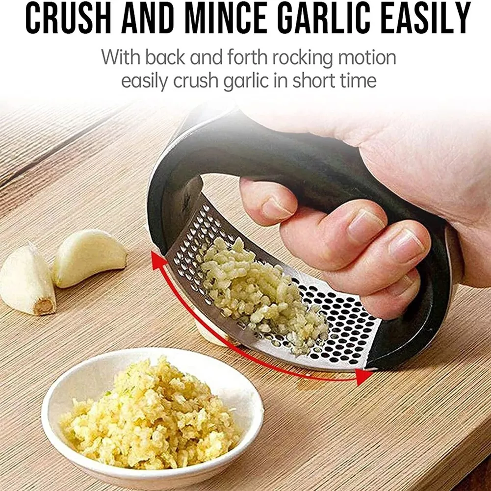 FLINT- Stainless Garlic Press Household Manual Garlic Press Device Kitchen Press Squeez