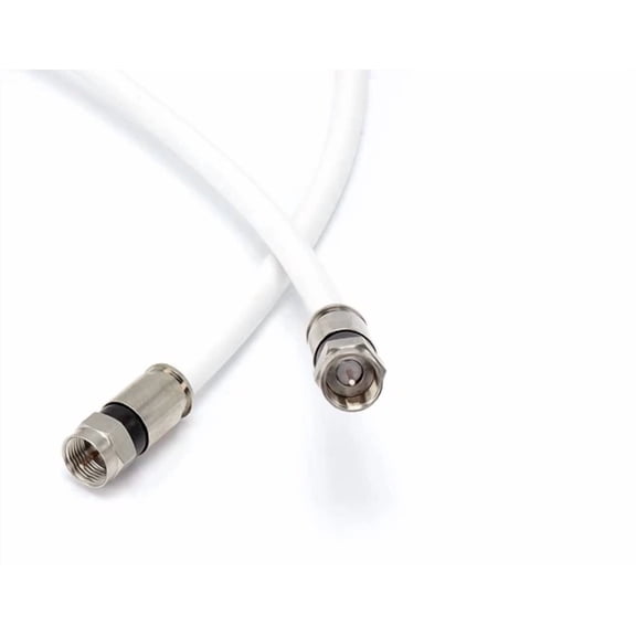 FLINT - White, High Speed Rg6 Coax, Solid Copper Coaxial Cable, 2 Feet (0.6 Meter)