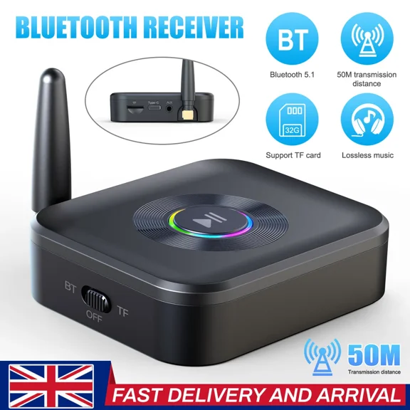 FLINT - Wireless Bluetooth Audio Hi-Fi Stereo Music Amplifier Receiver 3.5Mm Adapter