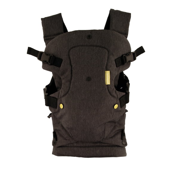 Infantino Flip Luxe 4-in-1 Convertible Baby Carrier, Ergonomic Infant to Toddler Carrier, Updated Lumbar Support, Premium Herringbone Fabric, 7-35 lbs, Unisex, Onyx