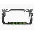 thumbnail image 1 of FLIP Flops Design Palm Tree Heavy Duty Metal License Plate Frame Auto License Plate Frame/Car Accessories (Chrome/Blue) (Black/Lime Green), 1 of 6
