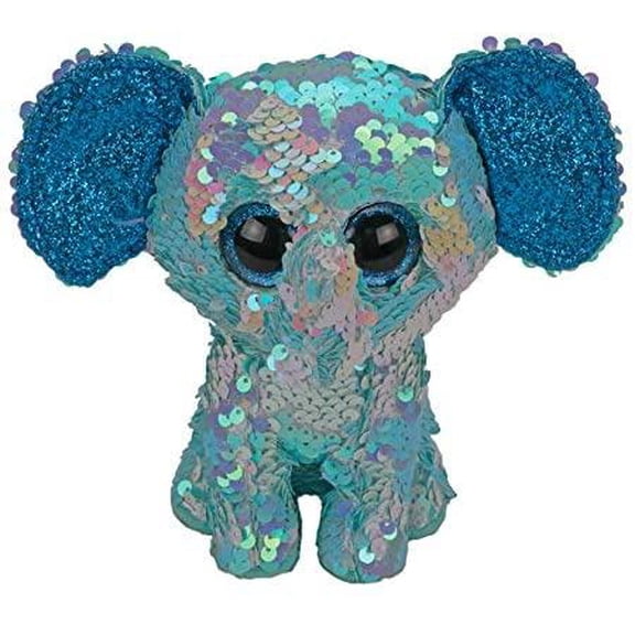 Ty Flippables Sequin Plush - Stuart the Blue Elephant - Stuffed Animal