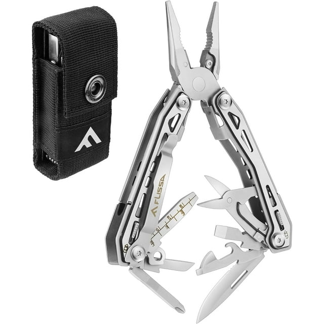 FLISSA 16-in-1 Stainless Steel Multi Tool, EDC Multitool with Pocket ...