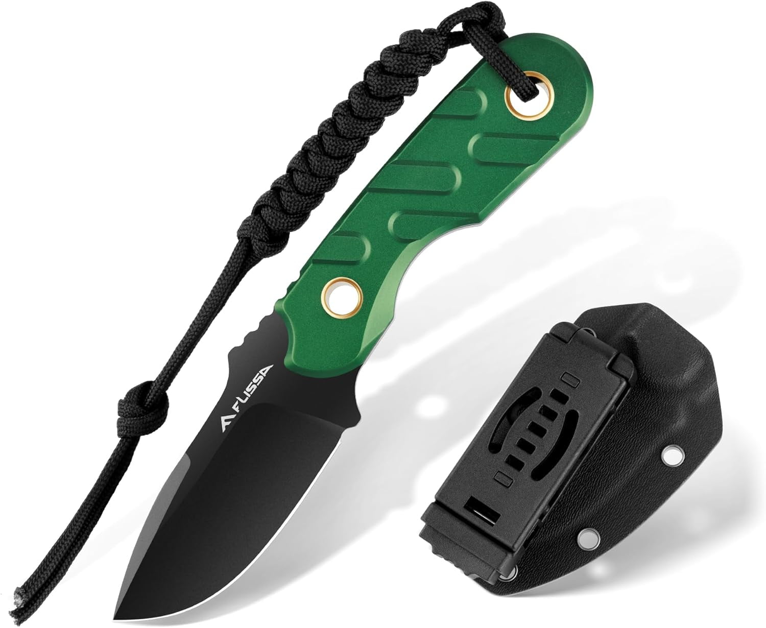 FLISSA Fixed Blade Knife, 7 Inch Full Tang Hunting Knife with Kydex ...