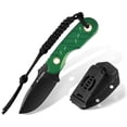 thumbnail image 1 of FLISSA Fixed Blade Knife, 7 Inch Full Tang Hunting Knife with Kydex Sheath and Emergency Rope, Tactical Knife for Camping, Hiking(Green), 1 of 9