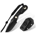 thumbnail image 1 of FLISSA Fixed Blade Knife, 7 Inch Full Tang Hunting Knife with Kydex Sheath and Emergency Rope, for Camping, Hiking(Black), 1 of 17