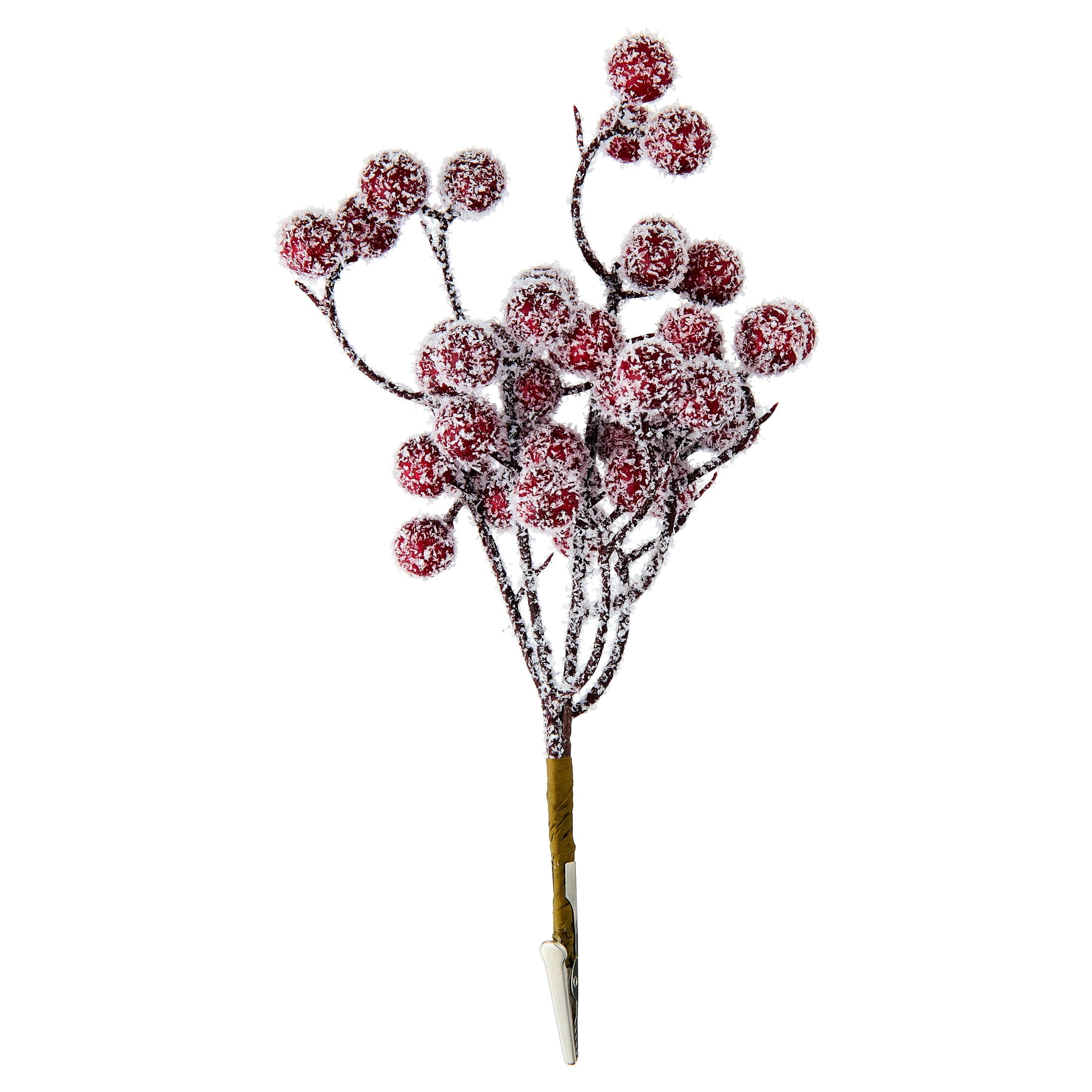Red Velvet-Feel Frosted Berry Christmas Clip Ornament, 9", by Holiday Time