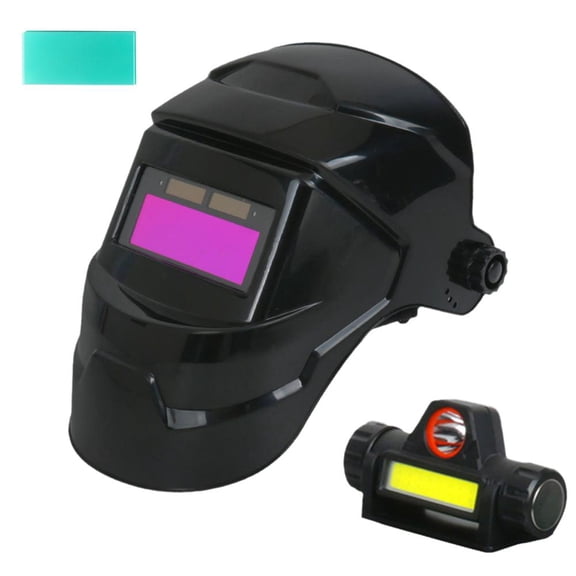 FLKWOP Welding Helmet with Light, Welding Face Guard with Auto-Dimming Protection/Heat-Resistantt, Auto Darkening LCD Clear Welding , Grinding Hood Kit for for Weld/Cut/Grind