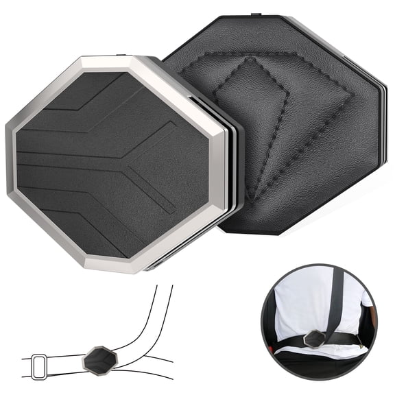 FLLIK Seatbelt Adjuster for Adults and Kids, Zinc Alloy PU Leather, 2-Pack