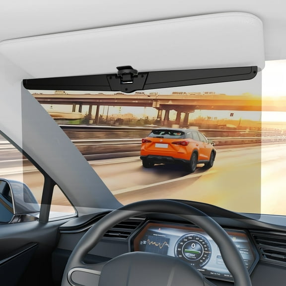 FLLIK Sun Visor Extender for Car, Polarized Anti-Glare UV400 Blocker, Secure Clip-On Adjustable Extension, Universal Fit for Safe & Comfortable Driving