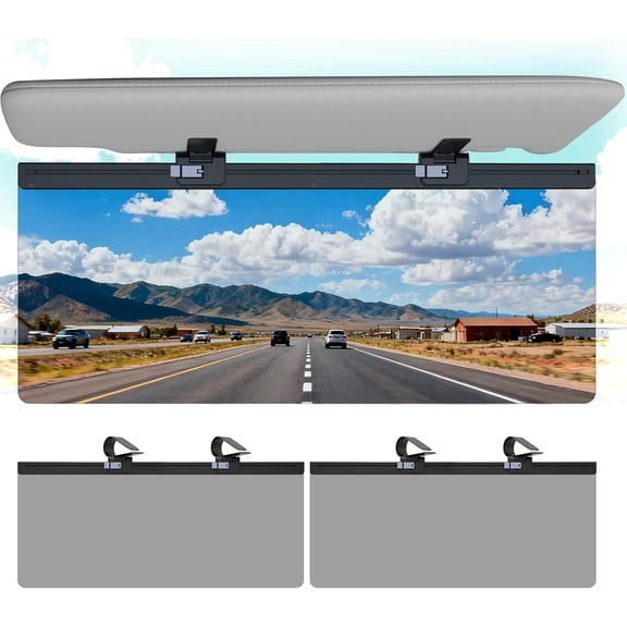 FLLIK Sun Visor Extender for Car, 2 Pack, Adjustable Dual-Clip, UV400 Polarized, Anti-Glare