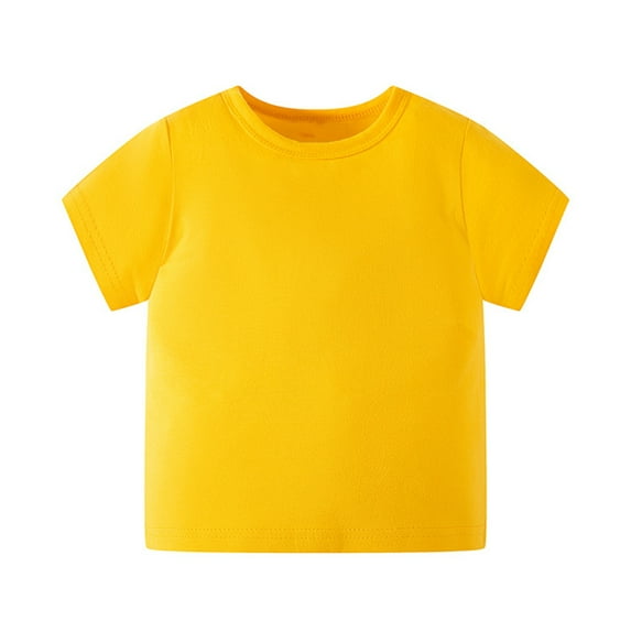 FLMEI 1-8Y Kids Toddler T-Shirt Tees for Boys Short Sleeve Pullover TShirt Boys Solid Color Pullover Shirt