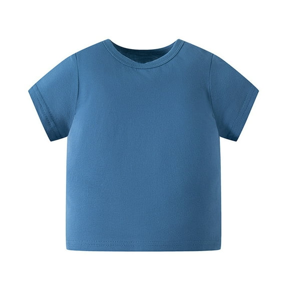 FLMEI 1-8Y Kids Toddler T-Shirt Tees for Boys Short Sleeve Pullover TShirt Boys Solid Color Pullover Shirt