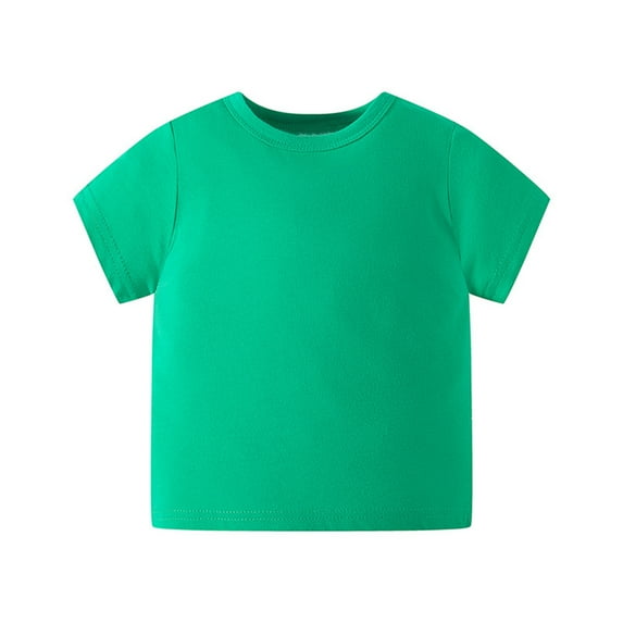 FLMEI 1-8Y Kids Toddler T-Shirt Tees for Boys Short Sleeve Pullover TShirt Boys Solid Color Pullover Shirt