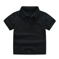 thumbnail image 1 of FLMEI 1-9T Girls Boys Lapel T- Shirt Short Sleeve Tees Casual Button down Tops for Baby Kids Toddler Summer Tees Shirt, 1 of 7