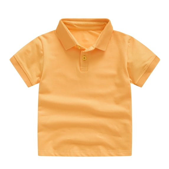 FLMEI 1-9T Girls Boys Lapel T- Shirt Short Sleeve Tees Casual Button down Tops for Baby Kids Toddler Summer Tees Shirt
