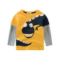 thumbnail image 1 of FLMEI 1-9T Little Boys Cotton Pullover T-Shirts Long Sleeve Fashion Cartoon Print Tees Bottoming Shirt Spring Fall Crewneck Tops for Kids Toddler, 1 of 9