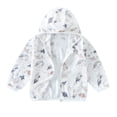 thumbnail image 1 of FLMEI 2-10 Years Boys Girls Sun Protection Jacket for Kids Toddler Zip Front Sun Shirt Print Unisex Long Sleeve Rashguard Hooded Sunsuits Air-Conditioned Shirt for Summer, 1 of 9