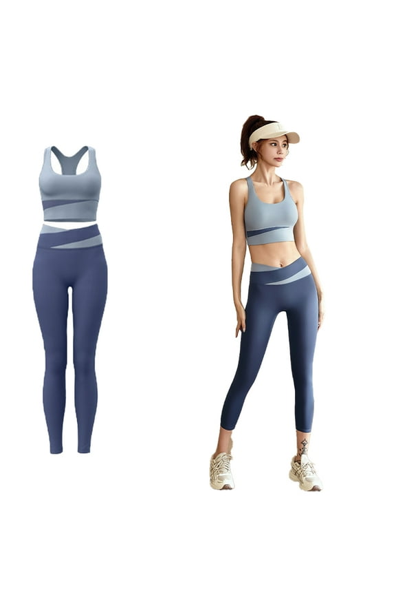 2Pcs Yoga Sets for Women Sports High-Waist Vest Suit - Shockproof Yoga Suits Sets Yoga Pants S-XXL