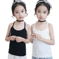 thumbnail image 1 of FLMEI 3-9 Years Girls Tanks Top Sleeveless Y Word Camisole Cami Undershirts Summer Cotton Fitted Underwear for Toddler Kids, 1 of 9