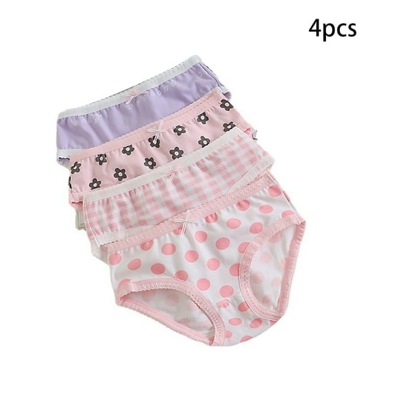 FLMEI 4PCS Little Girls Underwear Boxer Briefs Cotton Panties for Baby Kids Princess Shorts Toddler Girls Underpants 3-12T